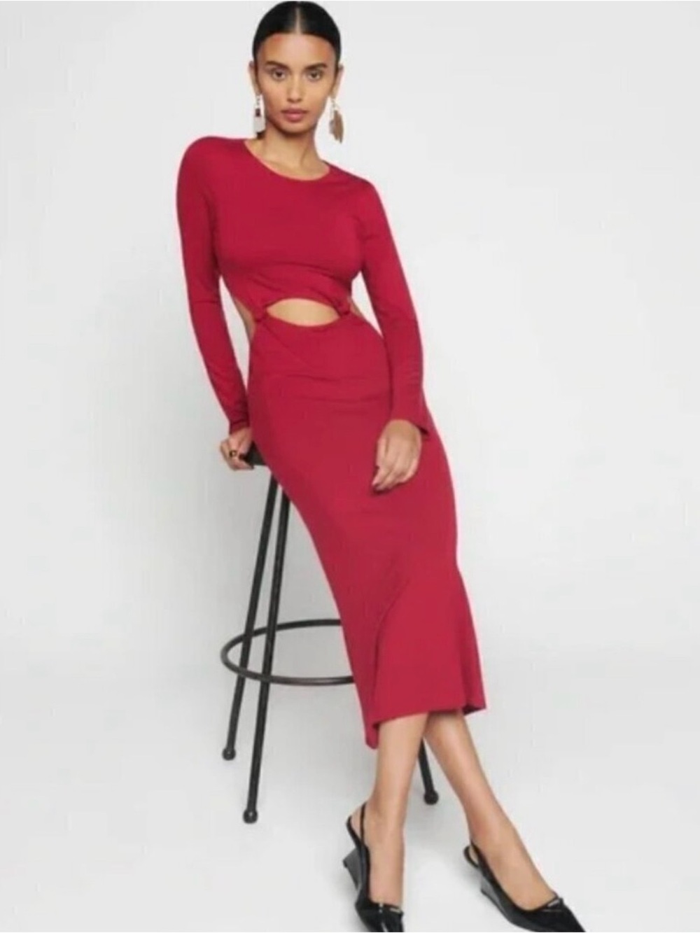 Reformation Via Knit Cutout Midi Dress. Brand New with tags.